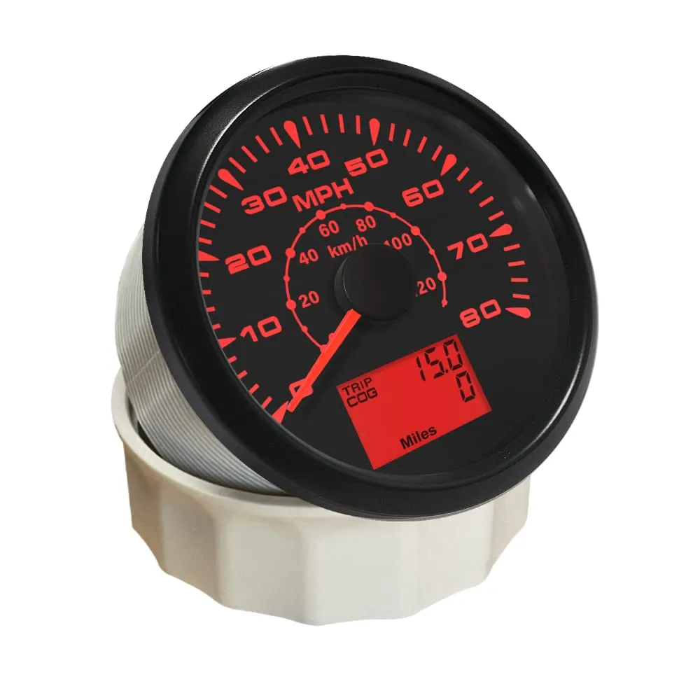 ELING Car Motorcycle Boat GPS Speedometer Odometer 0-80MPH 0-120KM/H ATV UTV with 8 Different Backlight 85mm