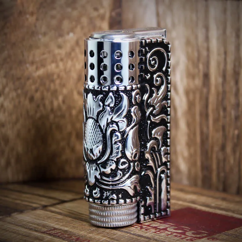 Embossed Dragon Detachable Shell Refillable Kerosene Lighter