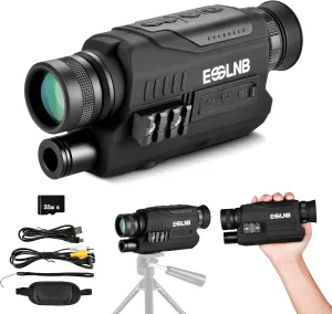 ESSLNB Night Vision Monocular, 6x32 Night Vision Infrared Monocular, Portable Digital Night Vision Scopes for Day & Night Camping, Surveillance, 1080P Full HD Photo & Video