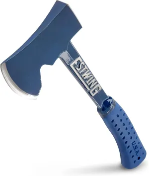 ESTWING Camper's Axe - 14" Hatchet with Forged Steel Construction & Shock Reduction Grip - E6-25A