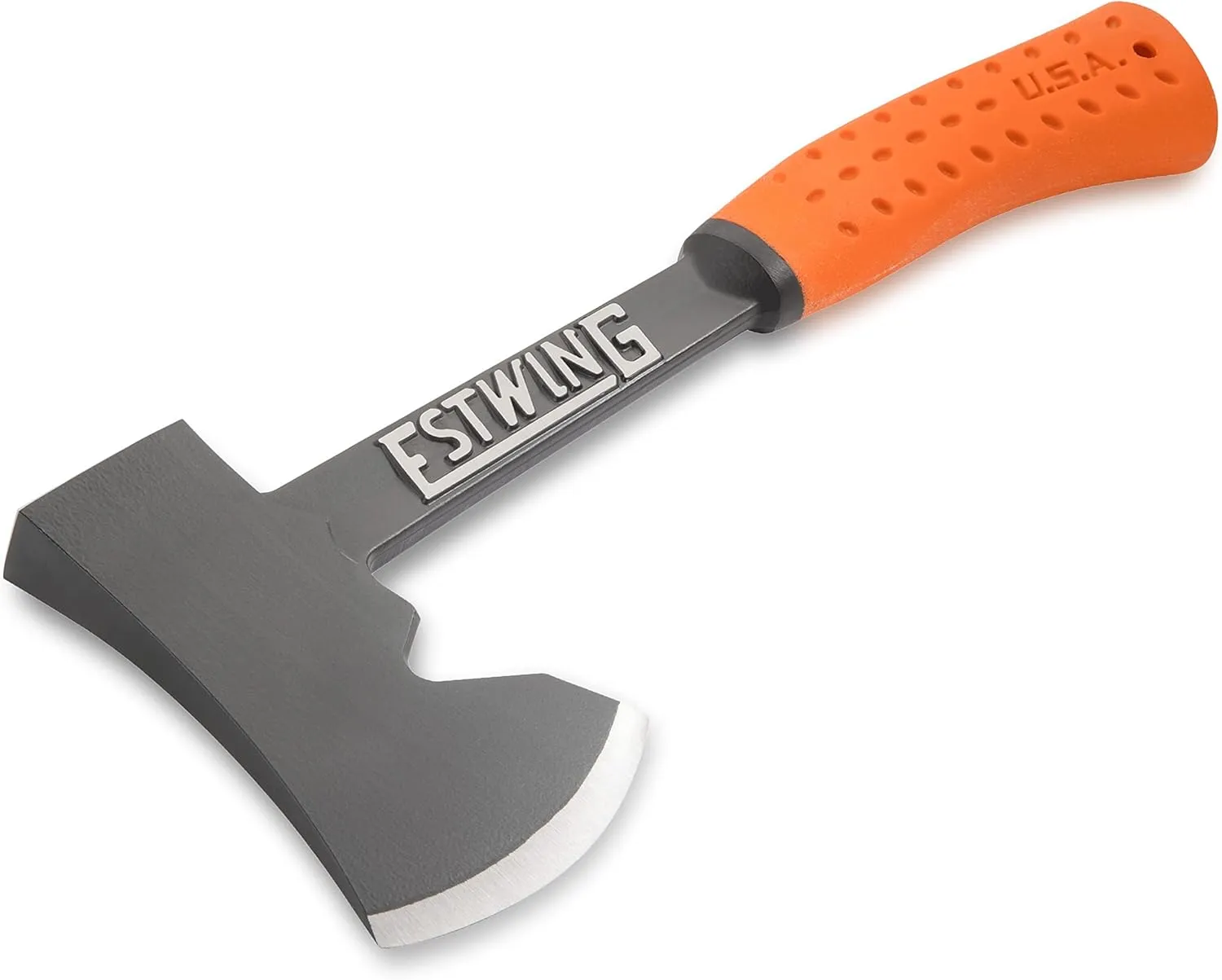 ESTWING Camper's Axe - 14" Hatchet with Forged Steel Construction & Shock Reduction Grip - EO-25A