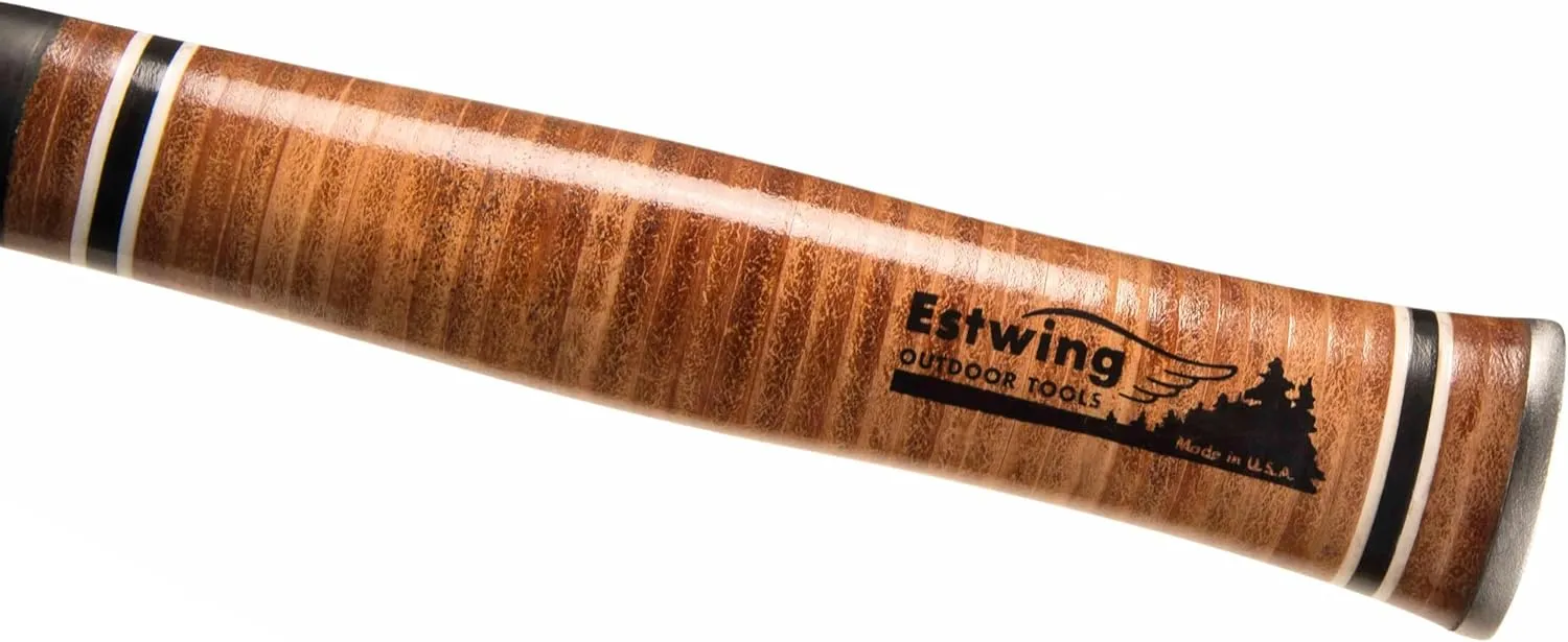 Estwing - Drake Off Road Tools Double Bit Axe - 38 oz Wood Spitting Tool with Forged Steel Construction & Shock Reduction Grip - EDBA Leather