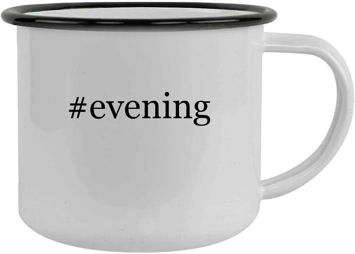 #evening - 12oz Hashtag Camping Mug Stainless Steel, Black