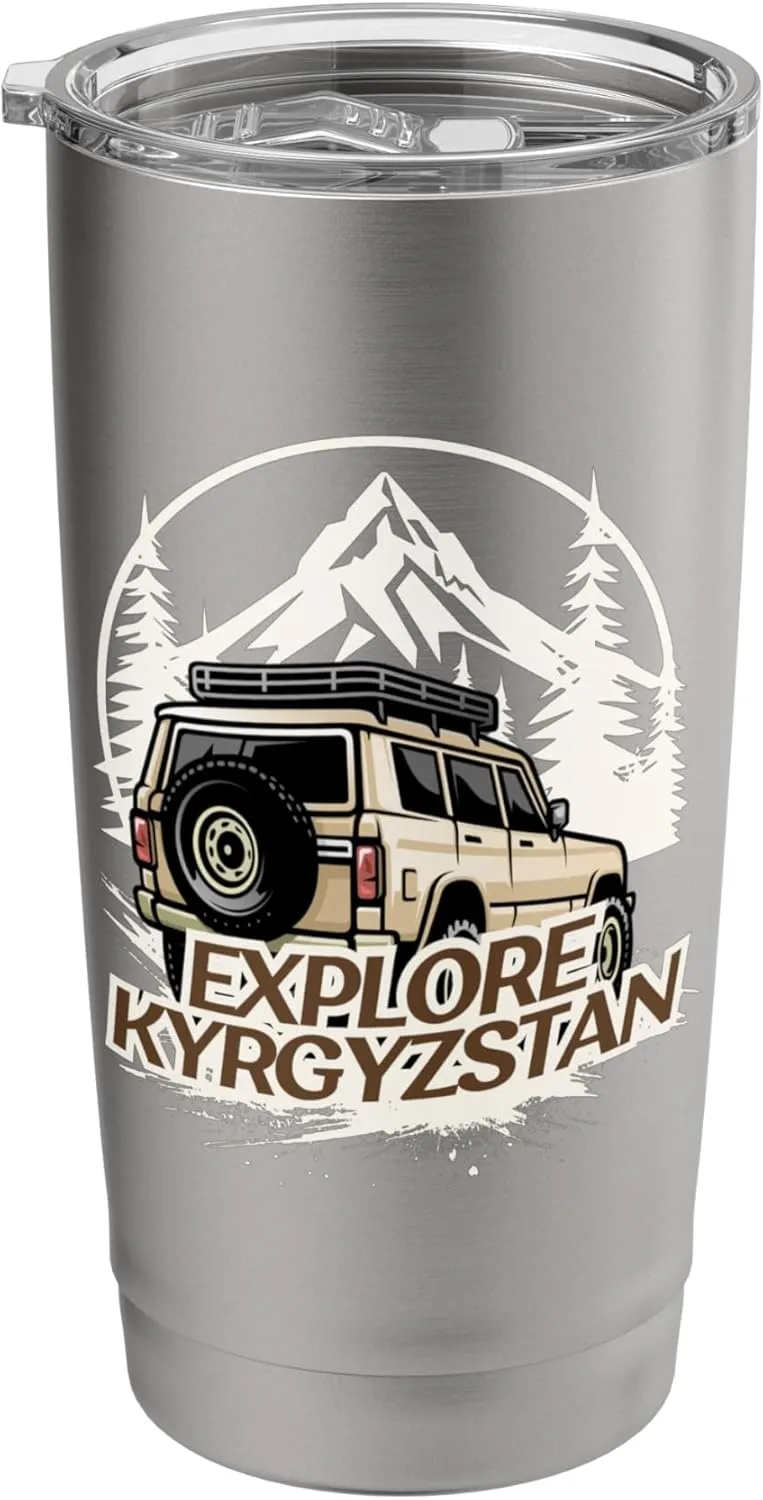 Explore Kyrgyzstan Mountains Forests Adventure Stainless Steel Insulated Tumbler