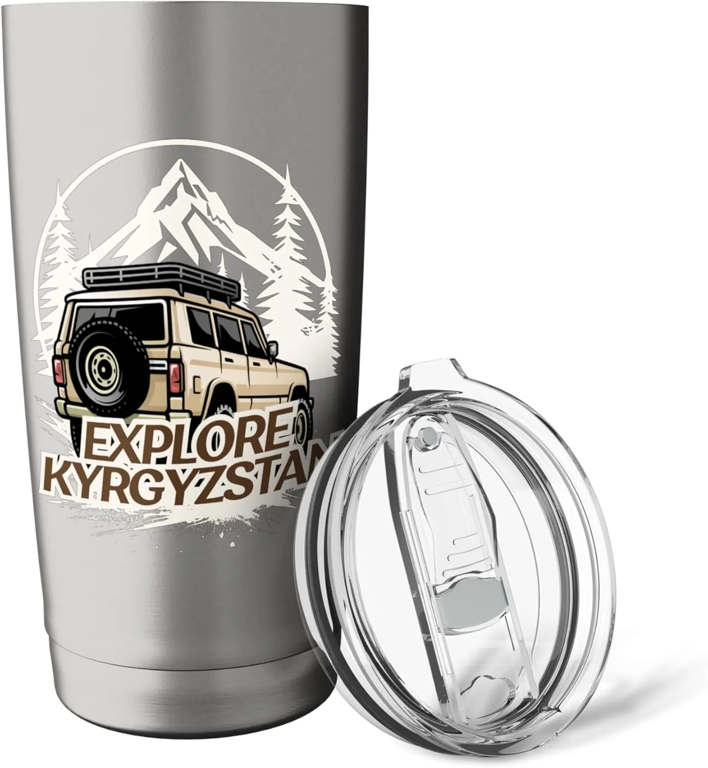 Explore Kyrgyzstan Mountains Forests Adventure Stainless Steel Insulated Tumbler