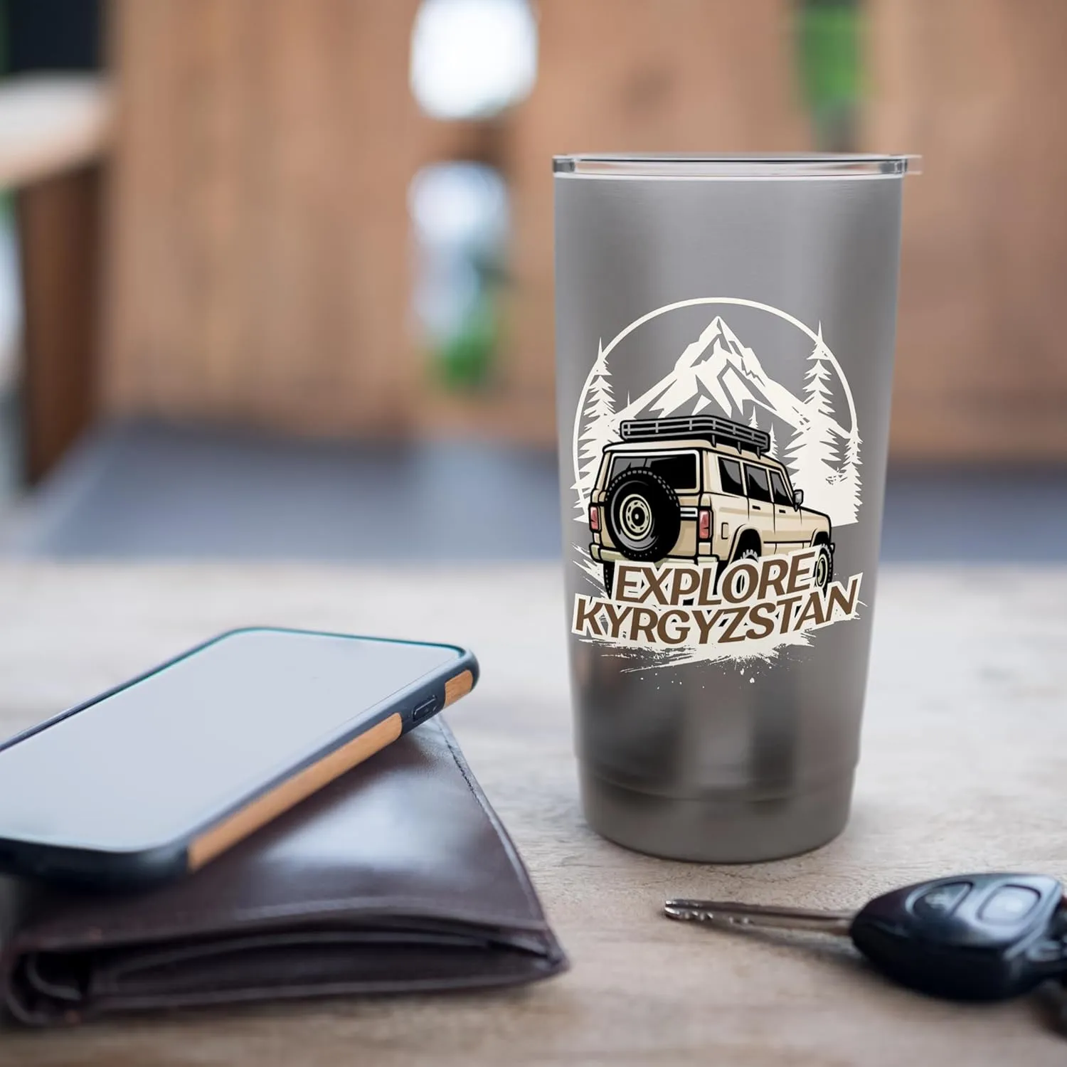 Explore Kyrgyzstan Mountains Forests Adventure Stainless Steel Insulated Tumbler