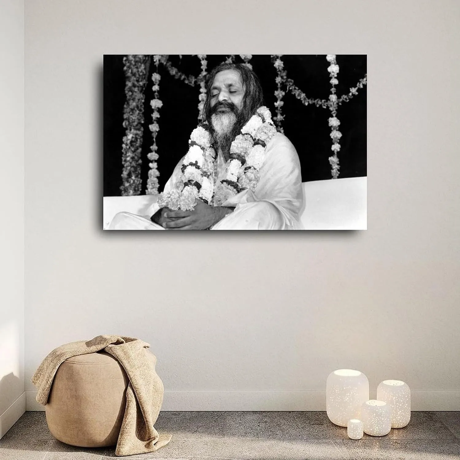 FDLCXHND Maharishi Mahesh Yogi Poster Portrait Art Poster Indian Yoga Guru Art Poster (4) Canvas Painting Posters And Prints Wall Art for Living Room Bedroom Decor 30x20inch(75x50cm)