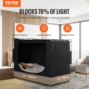 (FINAL PRICES ARE LOWER ON OUR SITE!) VEVOR 3 Doors Bed Tent Breathable Tent 70% Blackout with 0.37 in Fiber Poles