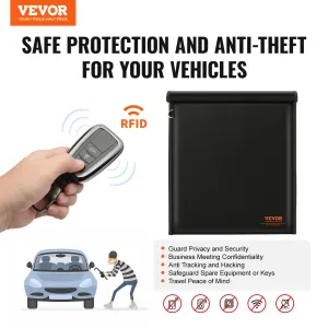(FINAL PRICES ARE LOWER ON OUR SITE!) VEVOR Faraday Bag, Faraday Pouch Set for Laptop (16.9 x 15), Fireproof & Waterproof Faraday Signal Blocking Holder for Car Keys, Phones & Tablets, Anti-Theft Pouch & Anti-Hacking Case Blocker, Black