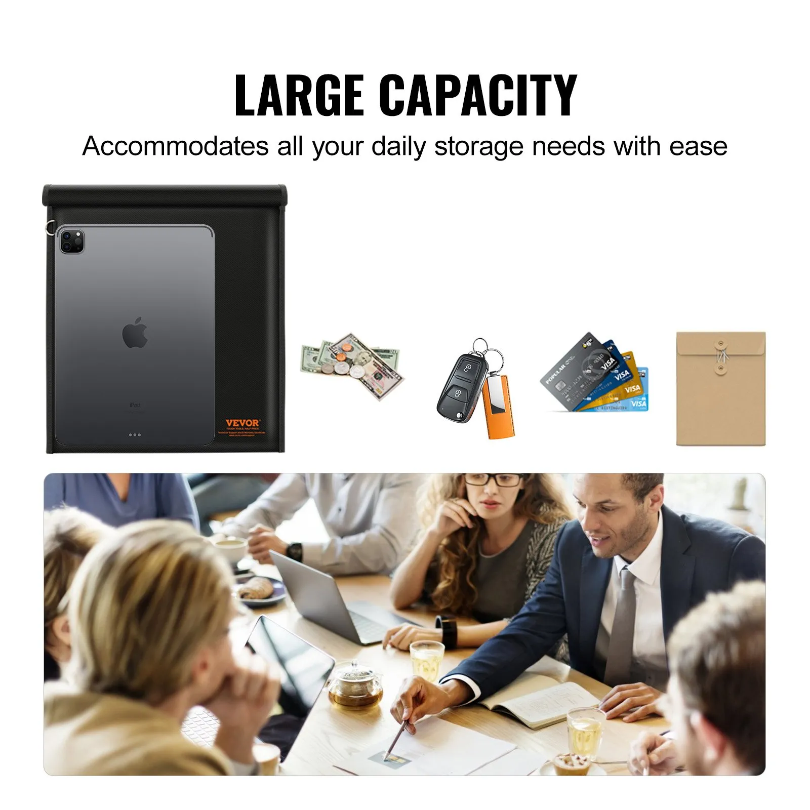 (FINAL PRICES ARE LOWER ON OUR SITE!) VEVOR Faraday Bag, Faraday Pouch Set for Laptop (16.9 x 15), Fireproof & Waterproof Faraday Signal Blocking Holder for Car Keys, Phones & Tablets, Anti-Theft Pouch & Anti-Hacking Case Blocker, Black