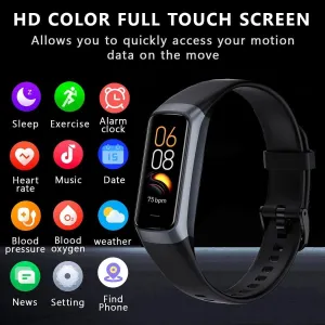 Fitness Tracker with 24/7 Blood Oxygen Heart Rate and Sleep Monitor,IP68 Waterproof,1.10''AMOLED Touch Color Screen,Step Counter Health Activity Trackers for Women Men