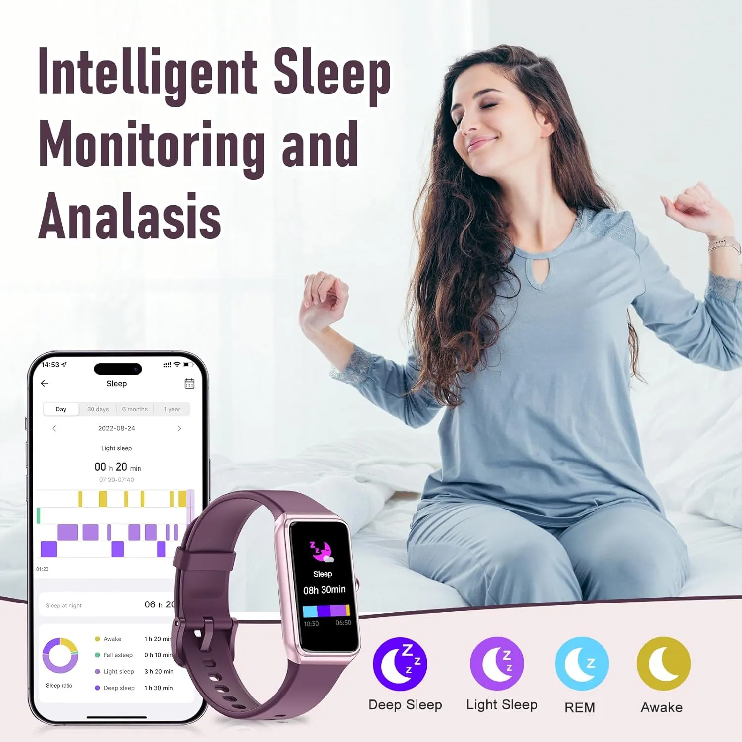 Fitness Tracker with 24/7 Heart Rate,Blood Pressure Sleep Tracking,104 Sports Modes Calories Smart Watch,IP68 Waterproof Step Counter Activity Trackers Pedometer for Android&iPhone Women Men