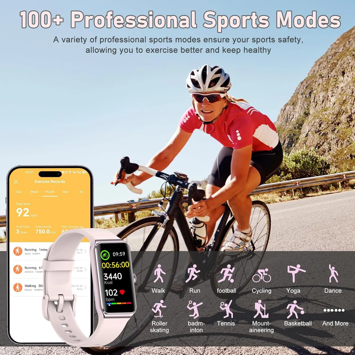 Fitness Tracker with Step Counter/Calories/Stopwatch, Activity Tracker, Health Tracker with Heart Rate Monitor, Sleep Tracker,1.47 Touch Color Screen, Pedometer Watch for Women Men