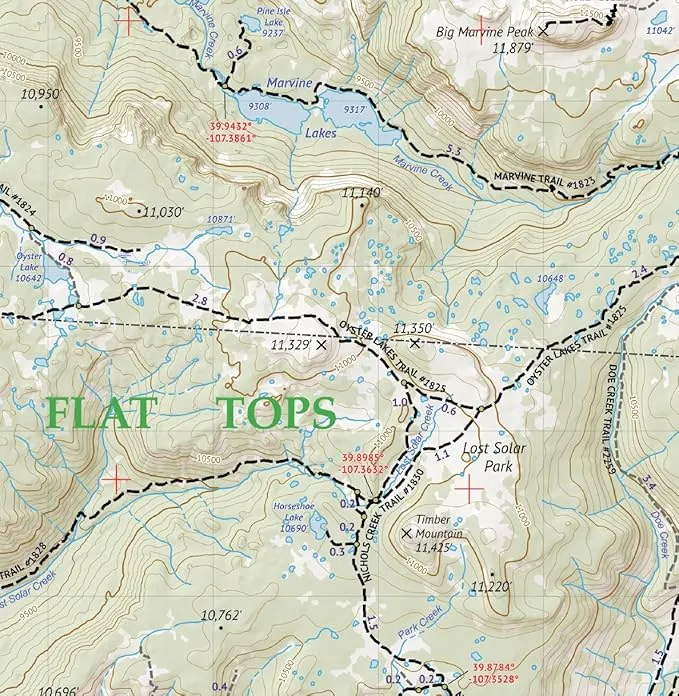 Flat Tops Wilderness - Colorado Topographic Hiking Map (2018)