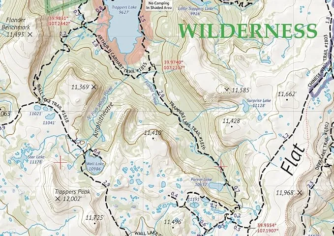 Flat Tops Wilderness - Colorado Topographic Hiking Map (2018)