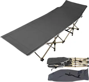 Folding Camping Cots for Adults Portable Camping Bed 75x28in Outdoor Sleeping Bed with Storage Bag 617 LBS Capacity Camping Cot for Sleeping Cot Bed for Beach Garden Lawn | US Stock (Gray)
