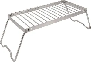 Folding Camping Grate, Portable Stainless Steel Adjustable Height Thicker Camp Fire Cooking Racks Draining Backpacking Grill for Outdoor Travel Camping Picnic BBQ