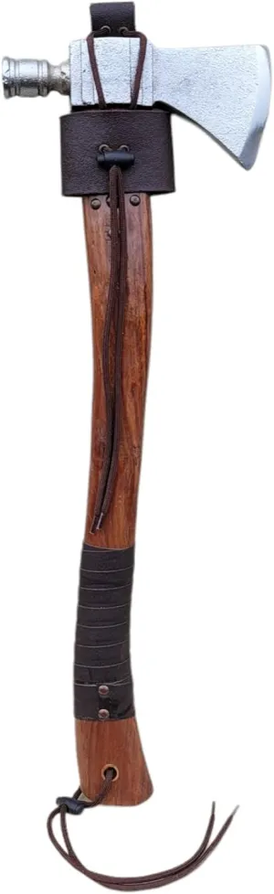 Forged Steel Norse Viking Axe Polished Hardwood Camping Hammer Leather Belt Loop