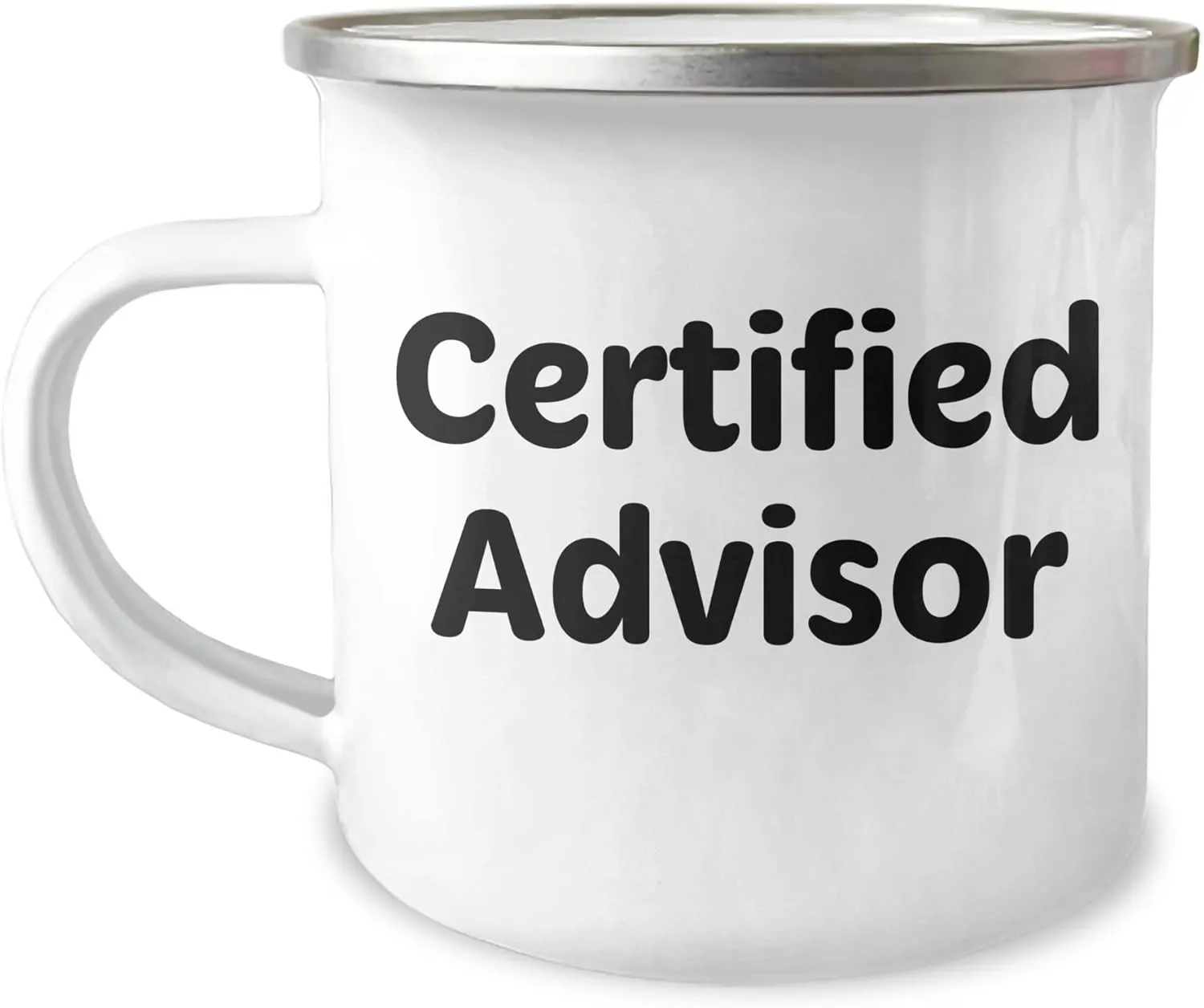 Funny Advisor Quotes Gifts for Dad's Camping Adventures, Enamel Finish Stainless Steel Mug, 12 oz Capacity, Perfect for Father's Day from Men to Friends
