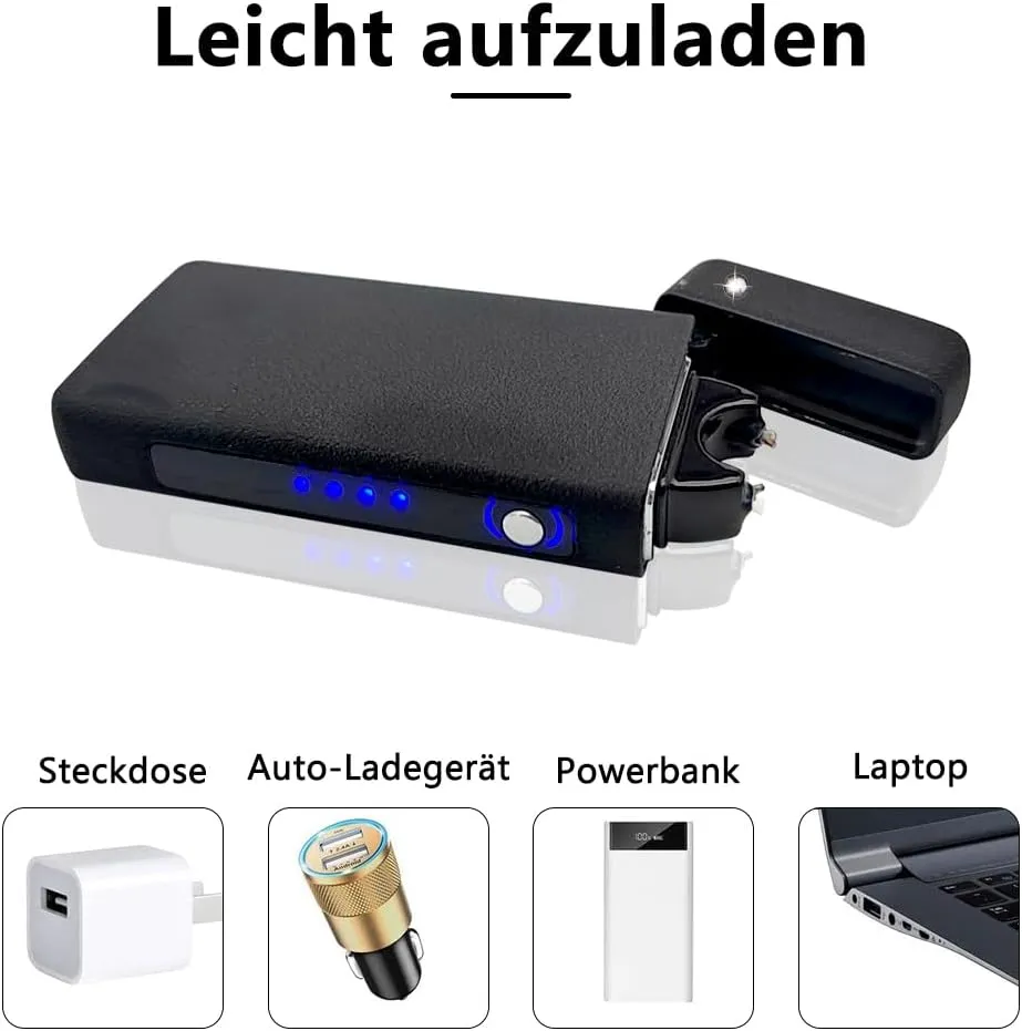 GADATOP Arc Plasma Flame Lighter USB Rechargeable Windproof Electric Lighter for Candle(Matte Black)