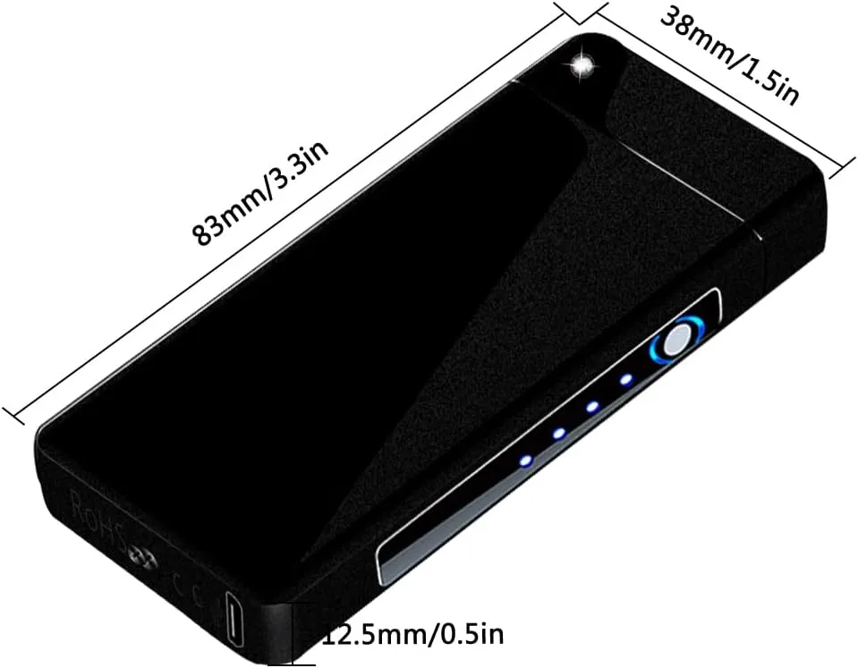 GADATOP Arc Plasma Flame Lighter USB Rechargeable Windproof Electric Lighter for Candle(Matte Black)
