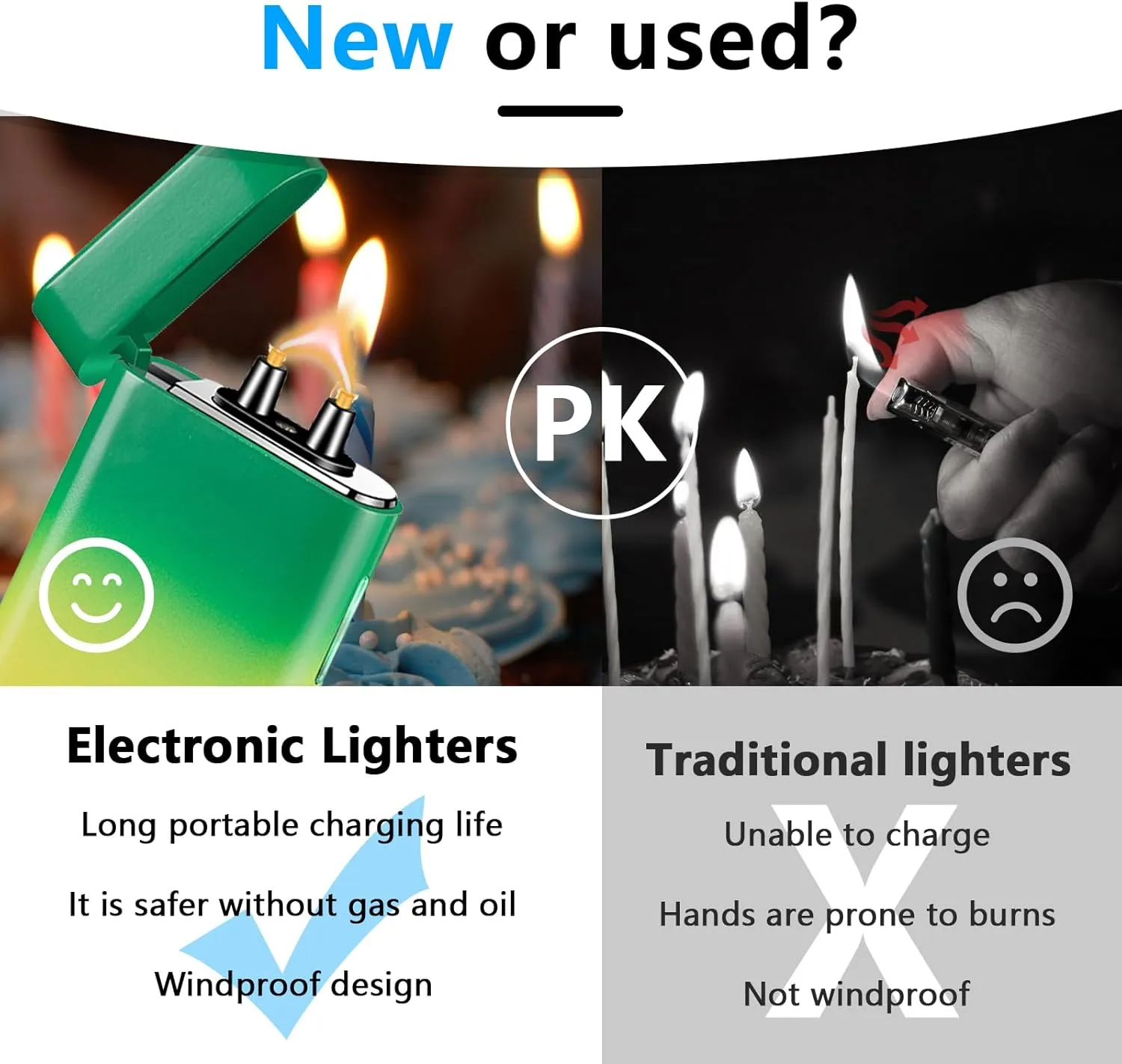 GADATOP Electric Lighter Rechargeable Lighter Arc Plasma Lighter Flameless Lighter Outdoor Windproof Lighter Colorful Gradient Lighter with Rhythmic Flashing Battery Indicator (Yellow-Green Gradient)