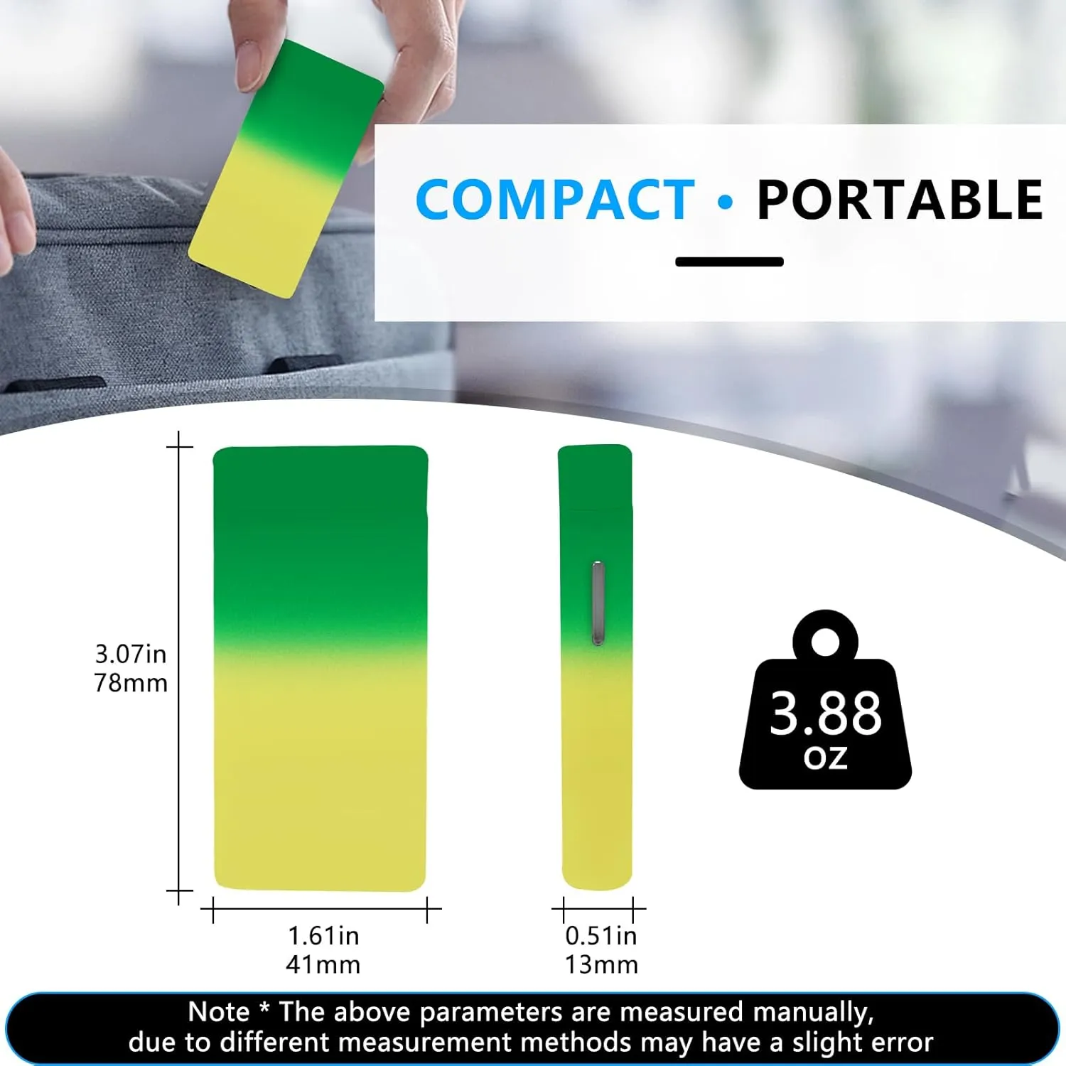 GADATOP Electric Lighter Rechargeable Lighter Arc Plasma Lighter Flameless Lighter Outdoor Windproof Lighter Colorful Gradient Lighter with Rhythmic Flashing Battery Indicator (Yellow-Green Gradient)