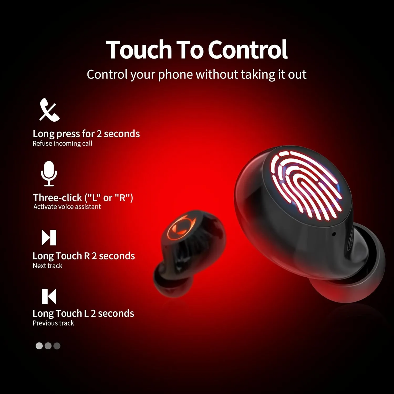 Gaming Wireless Earbuds Kids Bluetooth 5.0 Headphones with Mic 36H Playtime IPX6 Waterproof Noise Reduction Premium Sound LED Display USB-C Kids Wireless Earbuds for Workout Gaming Sport
