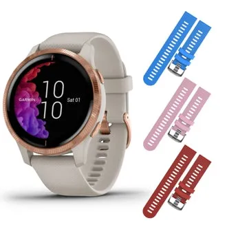Garmin Venu GPS Smartwatch with AMOLED Display and Included Wearable4U 3 Straps Bundle