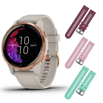 Garmin Venu GPS Smartwatch with AMOLED Display and Included Wearable4U 3 Straps Bundle