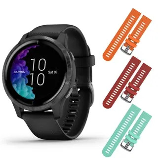 Garmin Venu GPS Smartwatch with AMOLED Display and Included Wearable4U 3 Straps Bundle