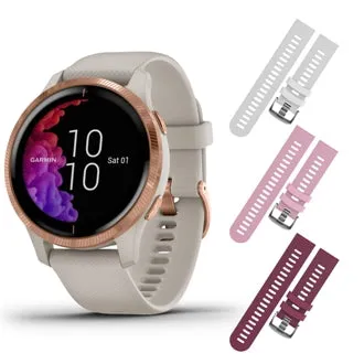 Garmin Venu GPS Smartwatch with AMOLED Display and Included Wearable4U 3 Straps Bundle