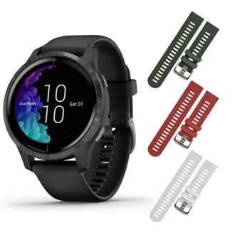 Garmin Venu GPS Smartwatch with AMOLED Display and Included Wearable4U 3 Straps Bundle