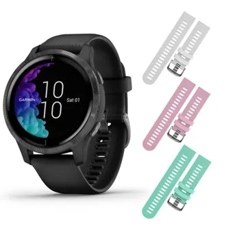 Garmin Venu GPS Smartwatch with AMOLED Display and Included Wearable4U 3 Straps Bundle