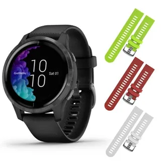 Garmin Venu GPS Smartwatch with AMOLED Display and Included Wearable4U 3 Straps Bundle