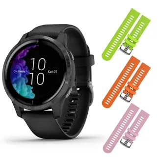 Garmin Venu GPS Smartwatch with AMOLED Display and Included Wearable4U 3 Straps Bundle