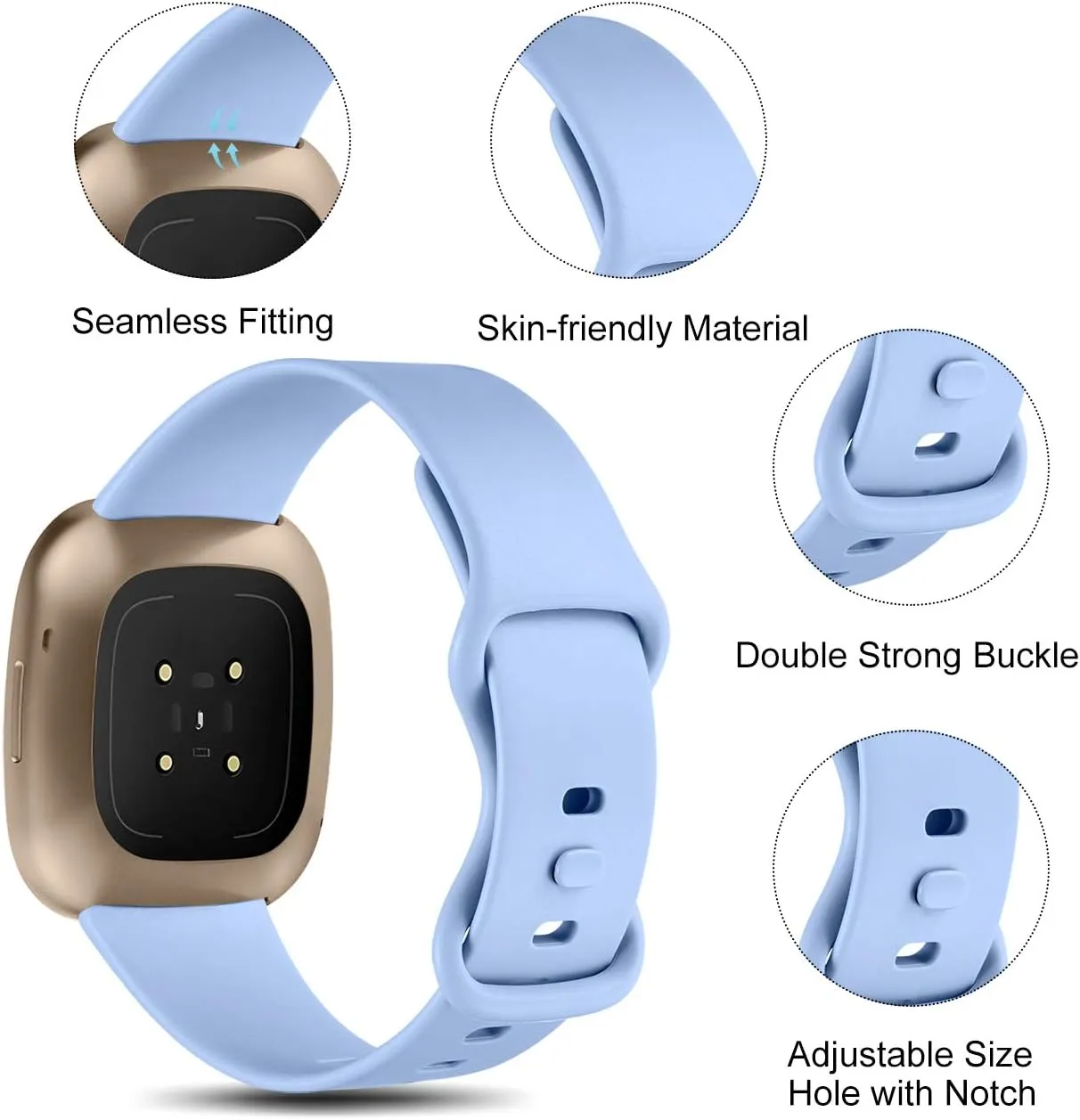 GEAK 15 Pack Compatible with Fitbit Versa 3 Bands/Versa 4 Bands/Fitbit Sense 2/Sense Bands,Soft Replacement Waterproof Sport Watch Strap Wristband for Fitbit Versa 3 Bands for Women Men Small
