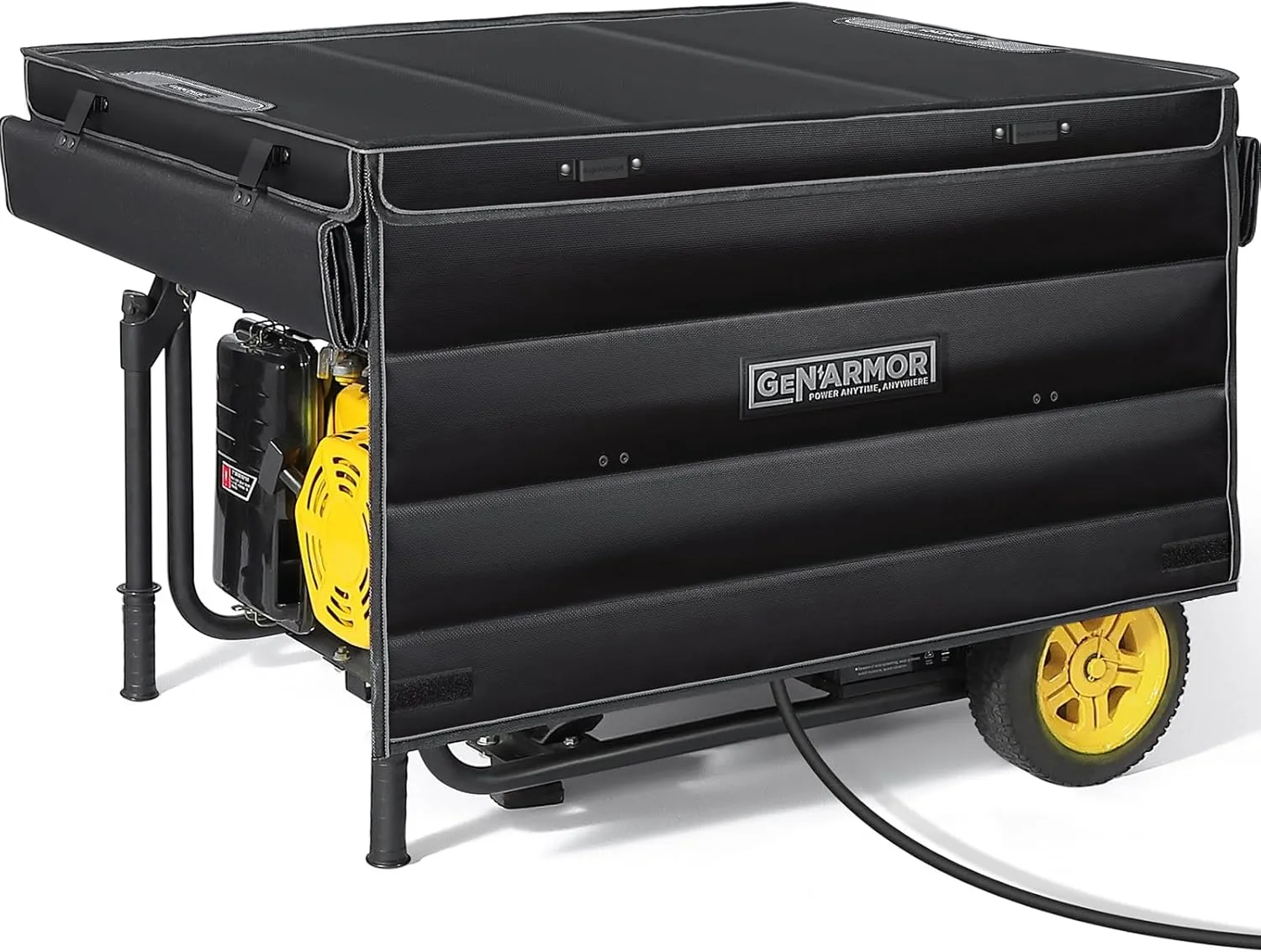 Generator Covers While Running, 100% Waterproof Heavy Duty Tarps Generator Tent, Portable Outdoor Generator Enclosure for Most 4000w~13000w Generators, Black