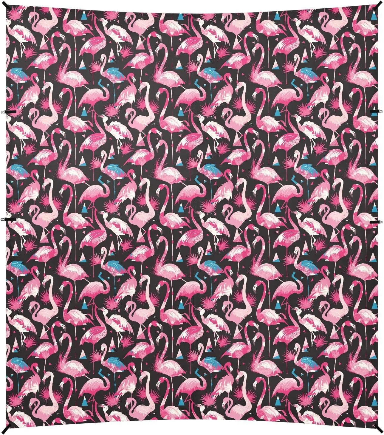 Geometric Flamingos Beach Tent UPF50  Protection Waterproof Outdoor Sun Shade with Sand Shovel for Camping, Fishing, Backyard Fun