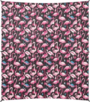 Geometric Flamingos Beach Tent UPF50  Protection Waterproof Outdoor Sun Shade with Sand Shovel for Camping, Fishing, Backyard Fun
