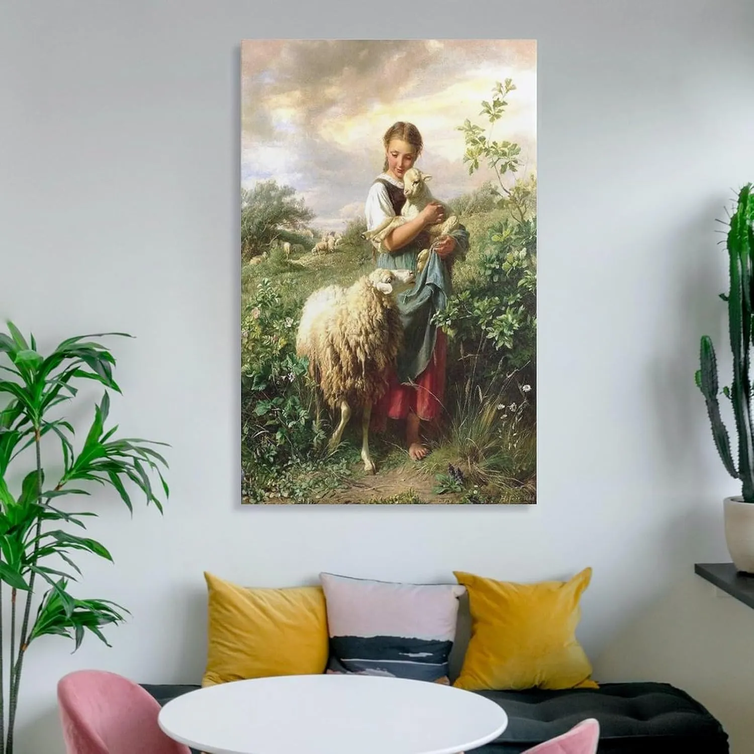 GLKJHAJ Johann Baptist Hofner The Little Shepherdess Painting Poster Canvas Wall Art Poster For Room Aesthetic And Decor Poster For Living Room Bedroom Office Decor 20x30inch(50x75cm)