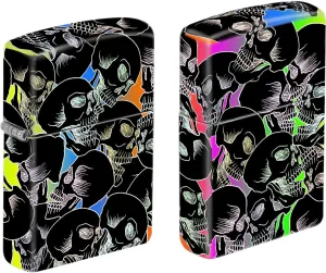 Glow in The Dark Full Wrap Printed Zippo Lighters (Colorful Graffiti Skulls)
