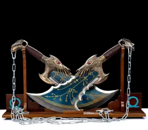 God of War Sword/6.6lb The Blades of Chaos （2 Sets）/5.64lb Leviathan's Axe/Hand Forged high Manganese Steel/Collection, Role-Playing, Gifts