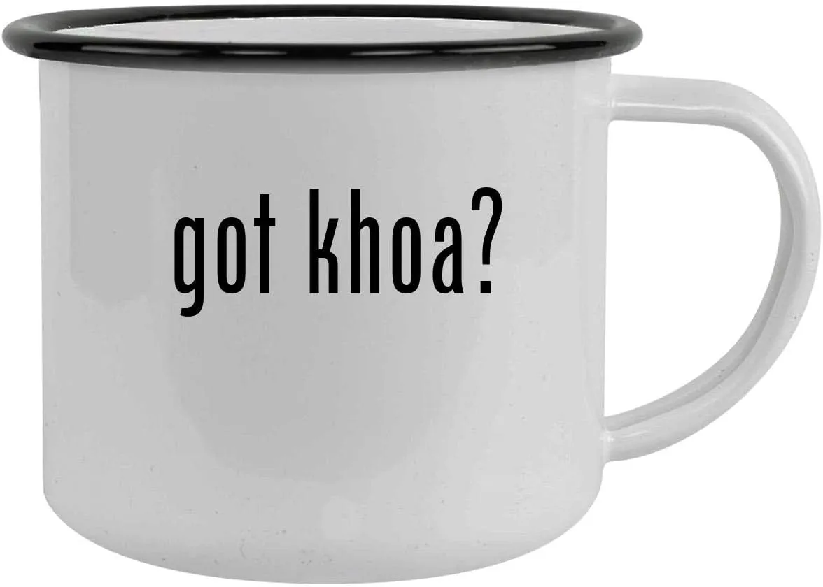 got khoa? - 12oz Camping Mug Stainless Steel, Black