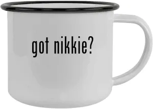 got nikkie? - 12oz Camping Mug Stainless Steel, Black