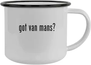 got van mans? - 12oz Camping Mug Stainless Steel, Black