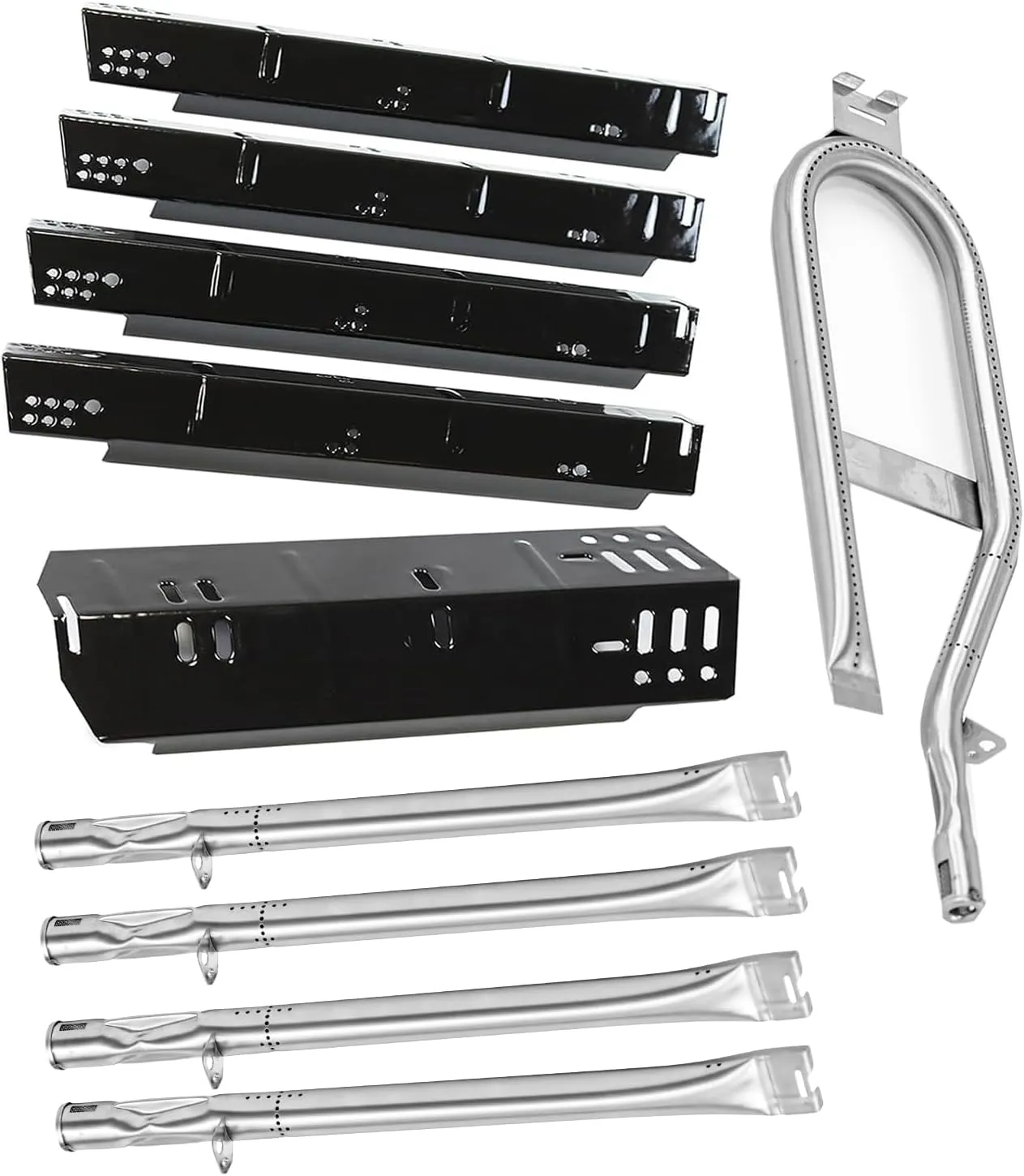 Grill Parts for Dyna-Glo 5 Burner DGH474CRP DGH483CRP DGH485CRP, Dyna-Glo 4 Burner DGH450CRP Dyna-Glo 3 Burner DGH373CRP, Porcelain Heat Plate Stainless Steel Burner for Revoace GBC1793W