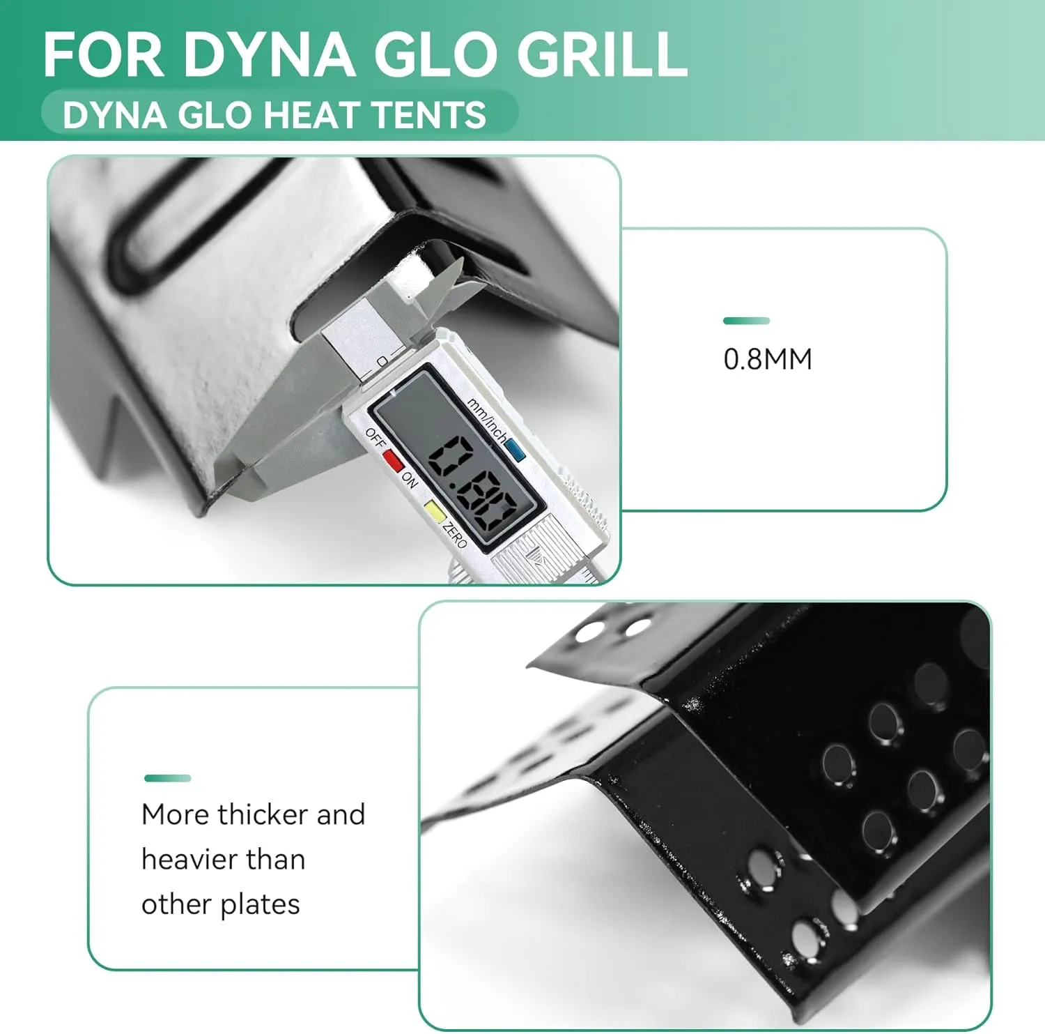 Grill Replacement Parts for Dyna-Glo 5 Burner DGH474CRP, DGH485CRP, 4 Burner DGH450CRP, Repair Kit for Dyna-Glo 3 Burner DGH373CR Grill, 70-02-411 Grill Heat Plates Tent, 70-02-413