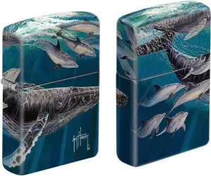 Guy Harvey Artwork Zippo Lighters (Full Wrap - Whales and Dolphins)