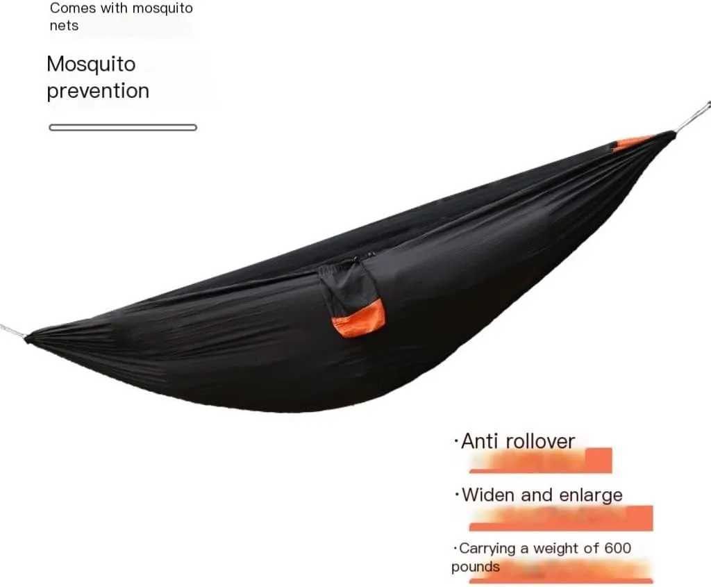 Hammock Double Mosquito Net Hammock Outdoor Nylon Double Hammock Encrypted Mesh Automatic Quick-Open Mosquito Net Hammock Hammock Outdoor(Gray)